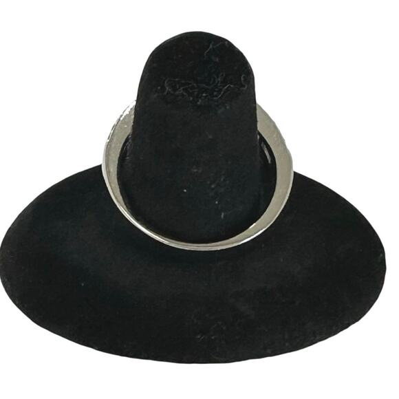 New 925 stamped silver ring. Square simulated emerald with zirconia halo 7 - 9 - Picture 5 of 6